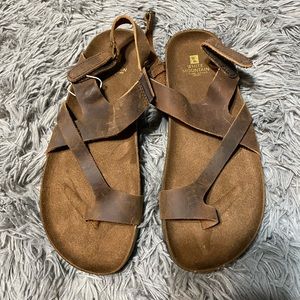 Brown leather sandals